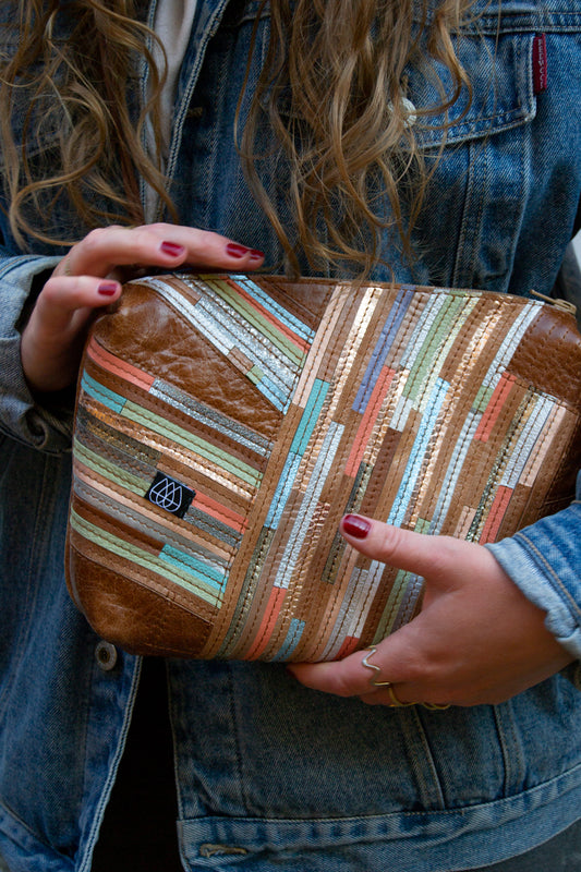 Festivaltasche Crazy Stripes / Shiny Sea / Large