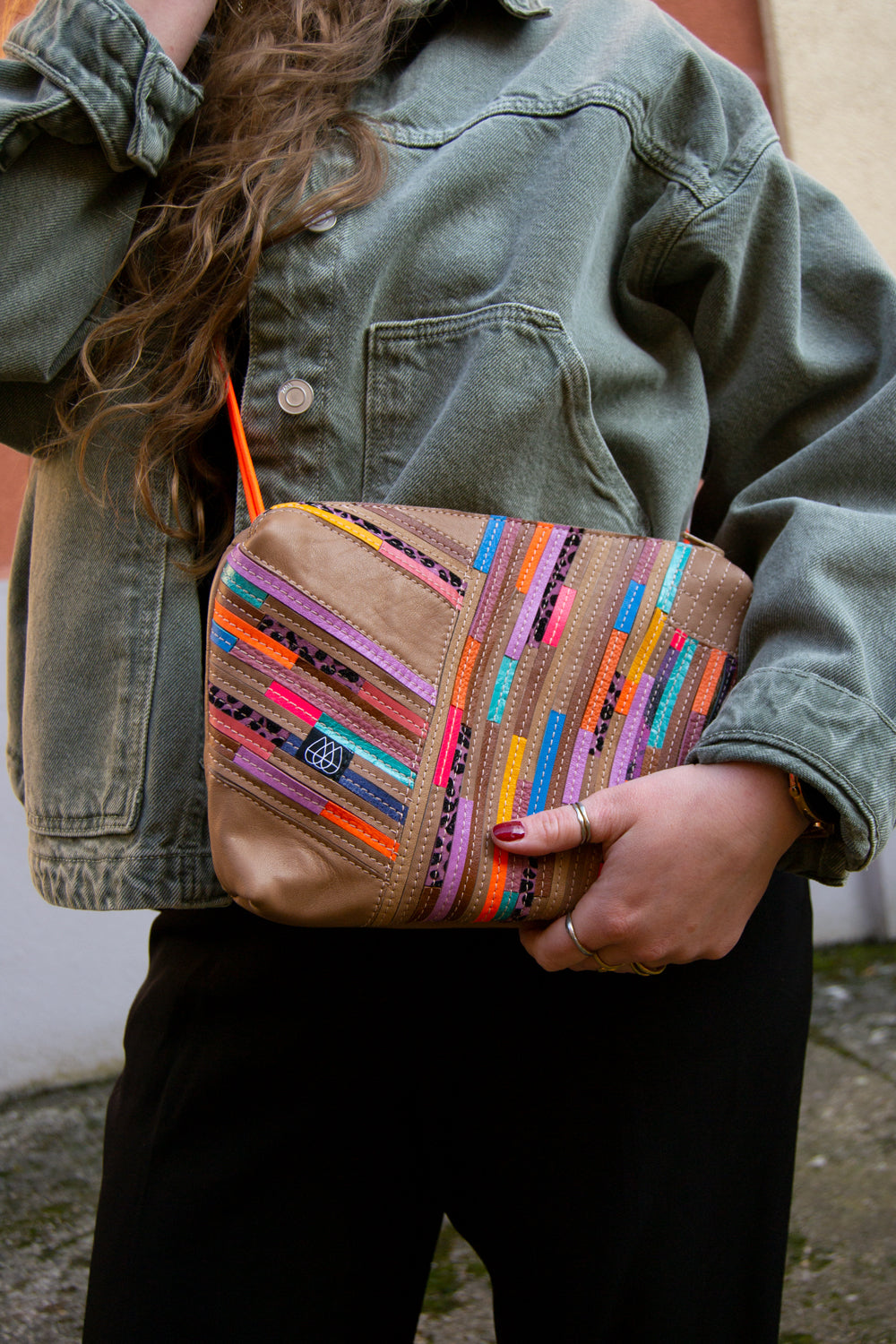 Festivaltasche Crazy Stripes / Flower Field / Large