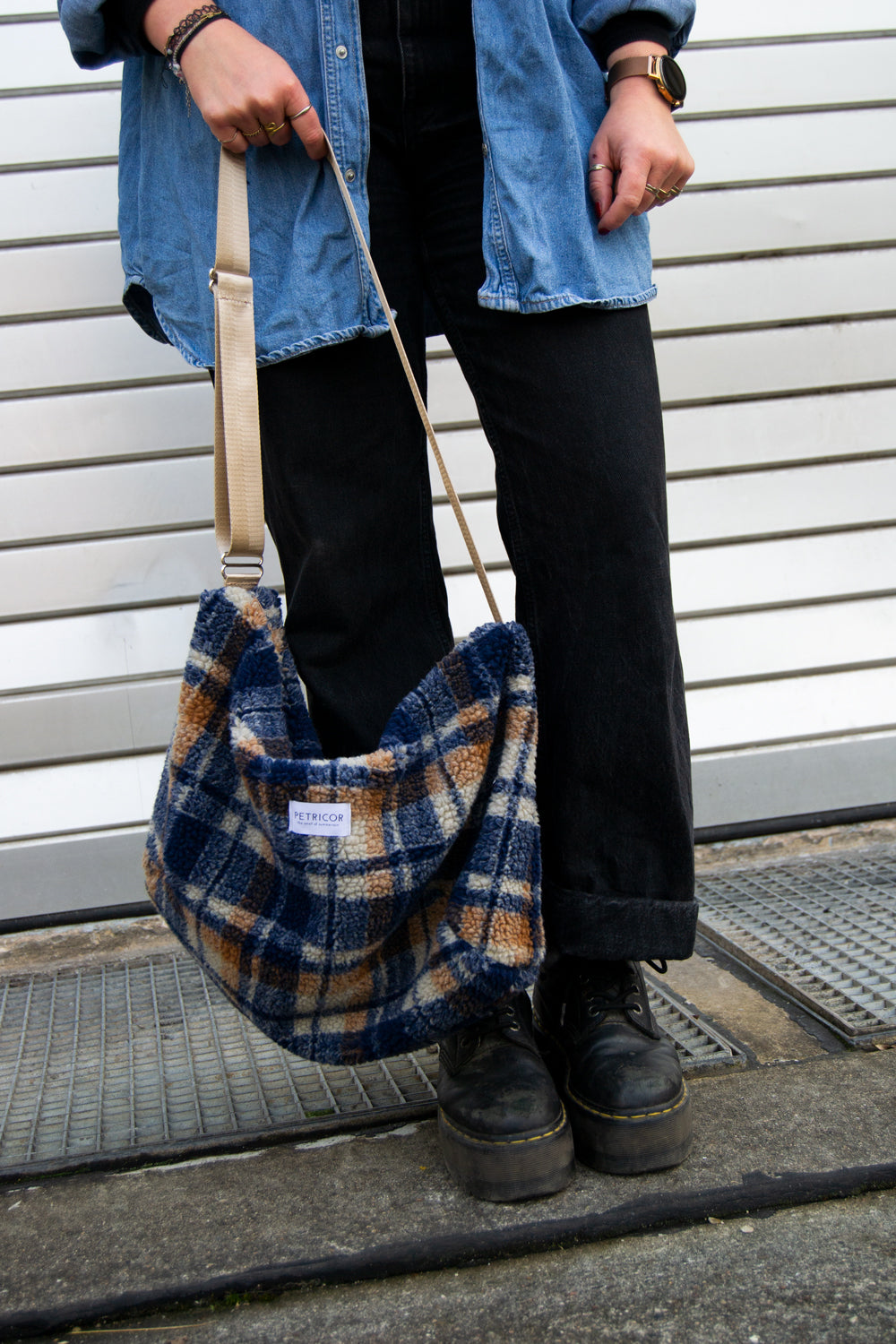 Crossbody Bag Teddy / Check Blue