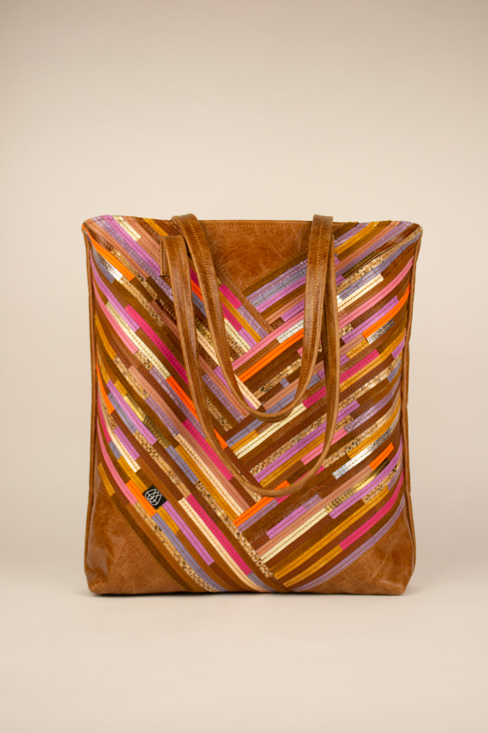 Cabas Ananas Crazy Stripes Cognac