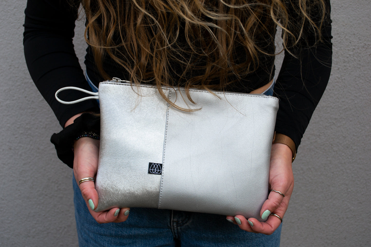 Pochette plate argent