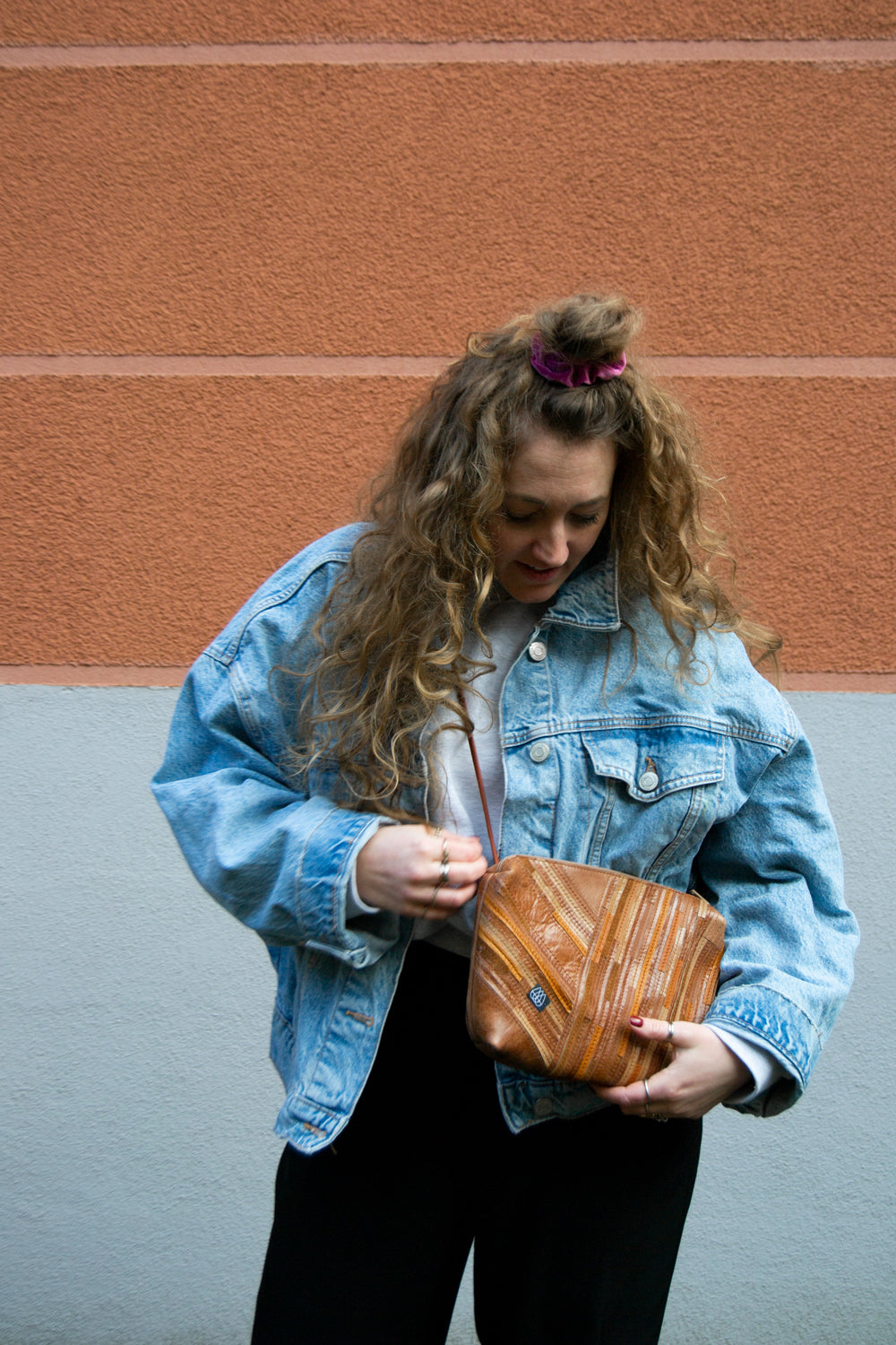Festivaltasche Crazy Stripes / Brown / Large
