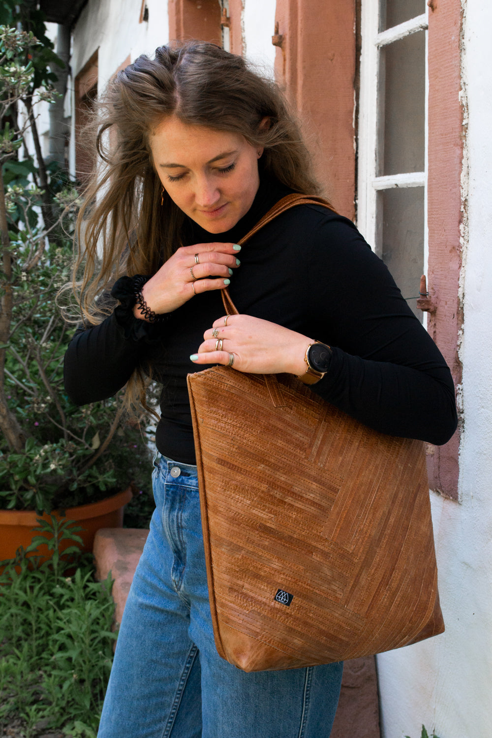 Pineapple Bag Crazy Stripes Cognac