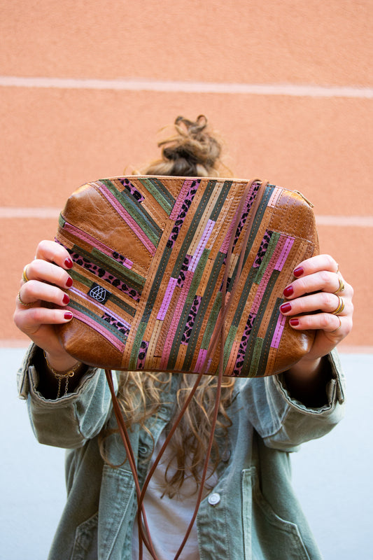 Festivaltasche Crazy Stripes / Berry Moss / Large