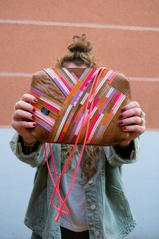 Festivaltasche Crazy Stripes / White Neon / Large