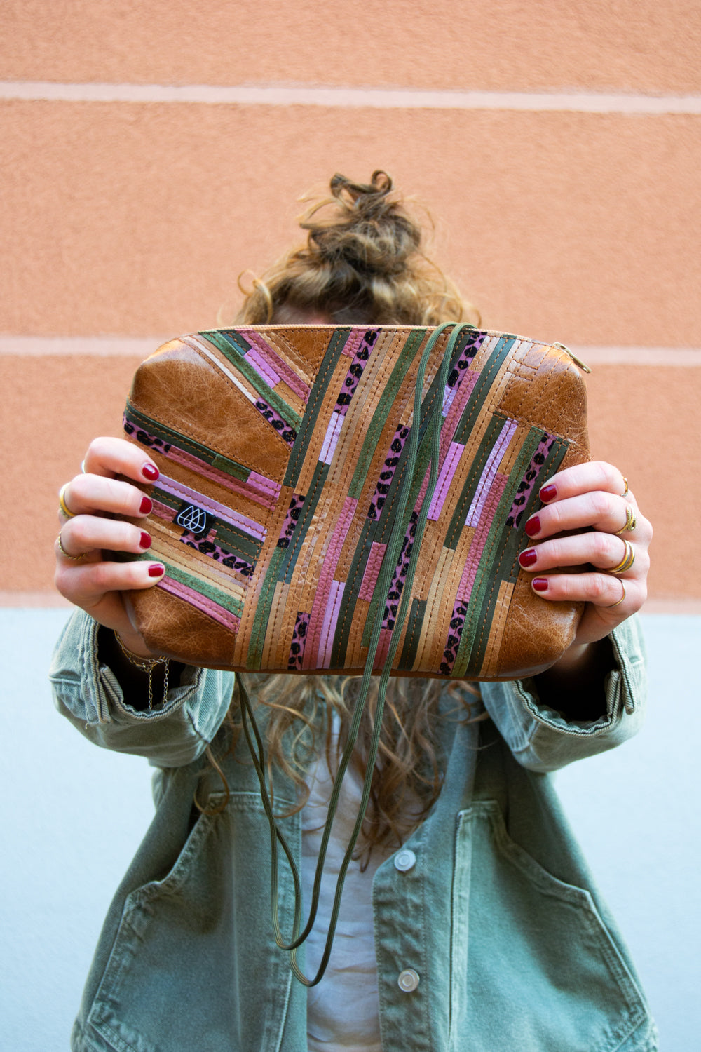 Festivaltasche Crazy Stripes / Berry Moss / Large