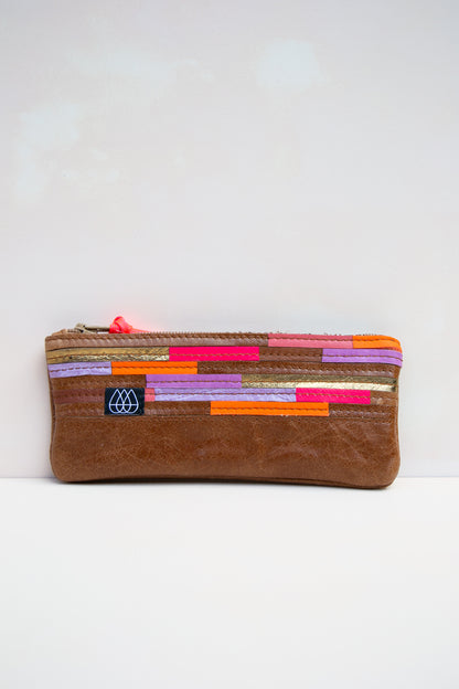 Mäppchen Crazy Stripes / Leder