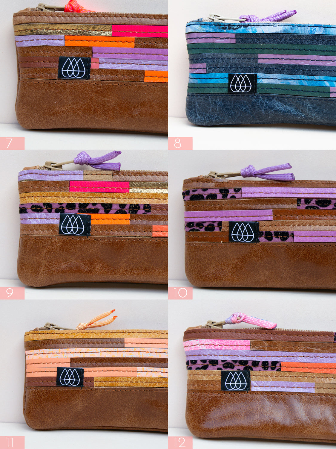 Mäppchen Crazy Stripes / Leder