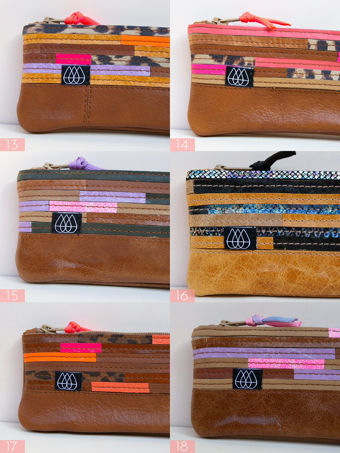 Mäppchen Crazy Stripes / Leder
