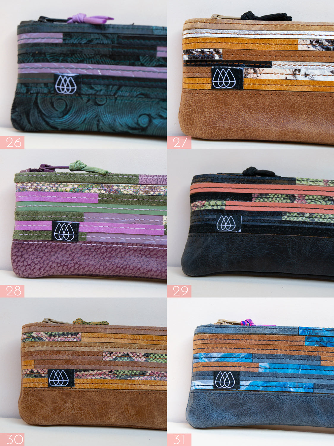 Mäppchen Crazy Stripes / Leder