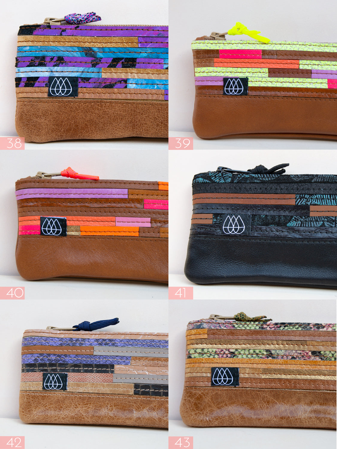 Mäppchen Crazy Stripes / Leder