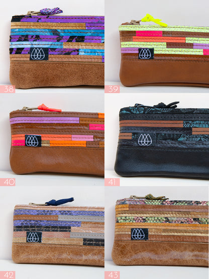 Mäppchen Crazy Stripes / Leder