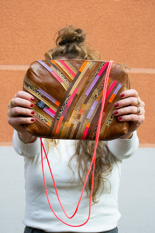 Festivaltasche Crazy Stripes / Neon Leo / Medium + Large