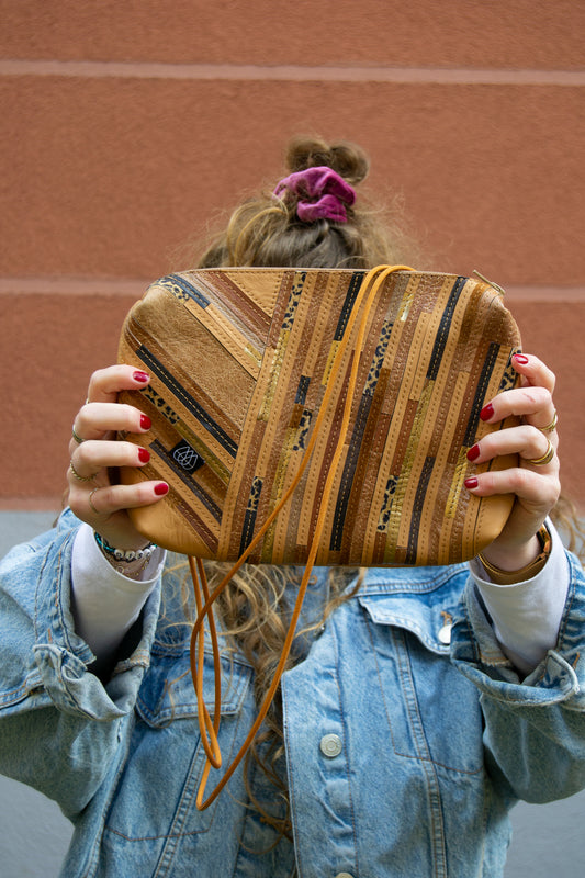 Festivaltasche Crazy Stripes / Golden Beige / Large