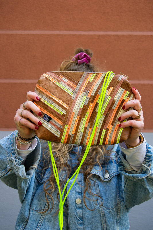 Festivaltasche Crazy Stripes / Lime / Large