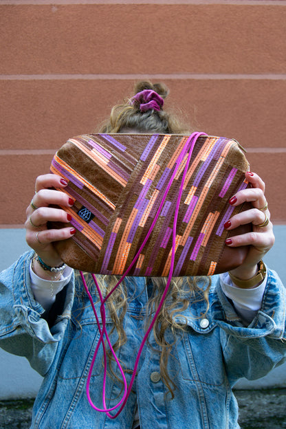 Festivaltasche Crazy Stripes / Orange Lilac / Large