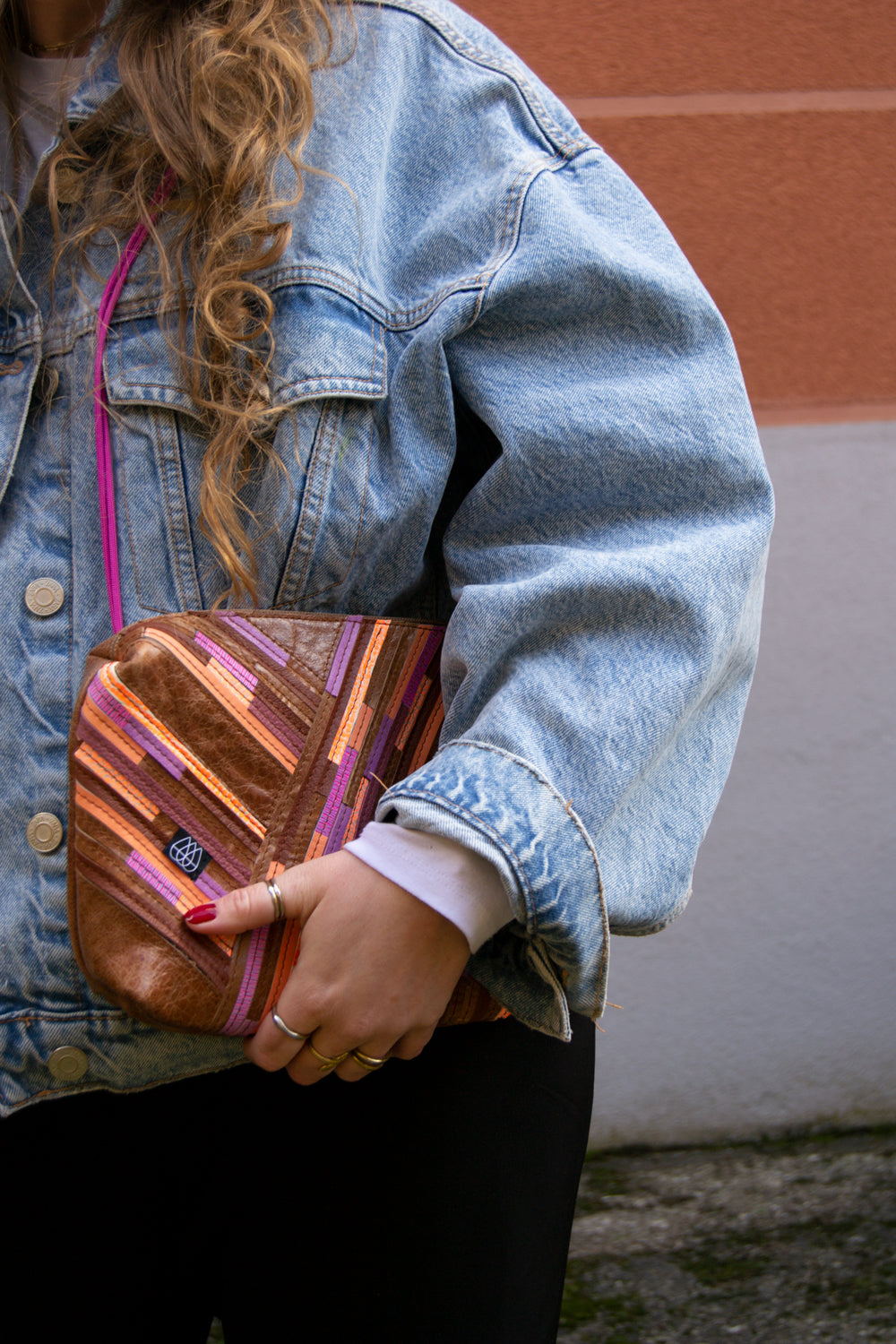 Festivaltasche Crazy Stripes / Orange Lilac / Large