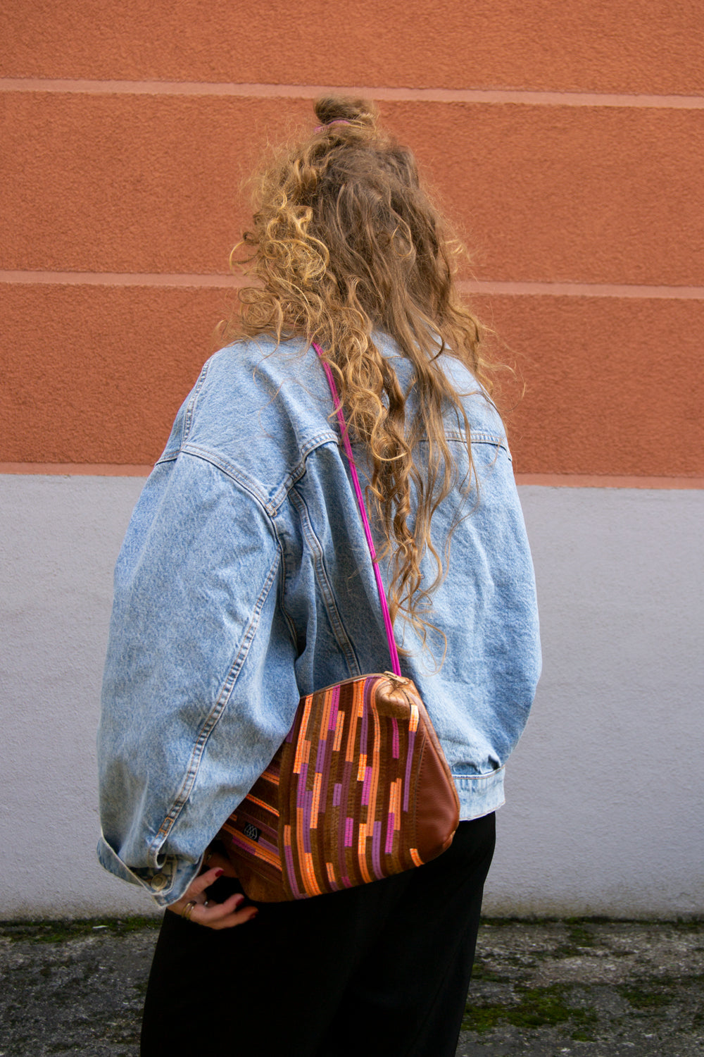 Festivaltasche Crazy Stripes / Orange Lilac / Large