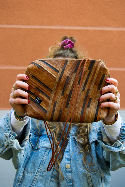 Festivaltasche Crazy Stripes / Brown Mix / Large