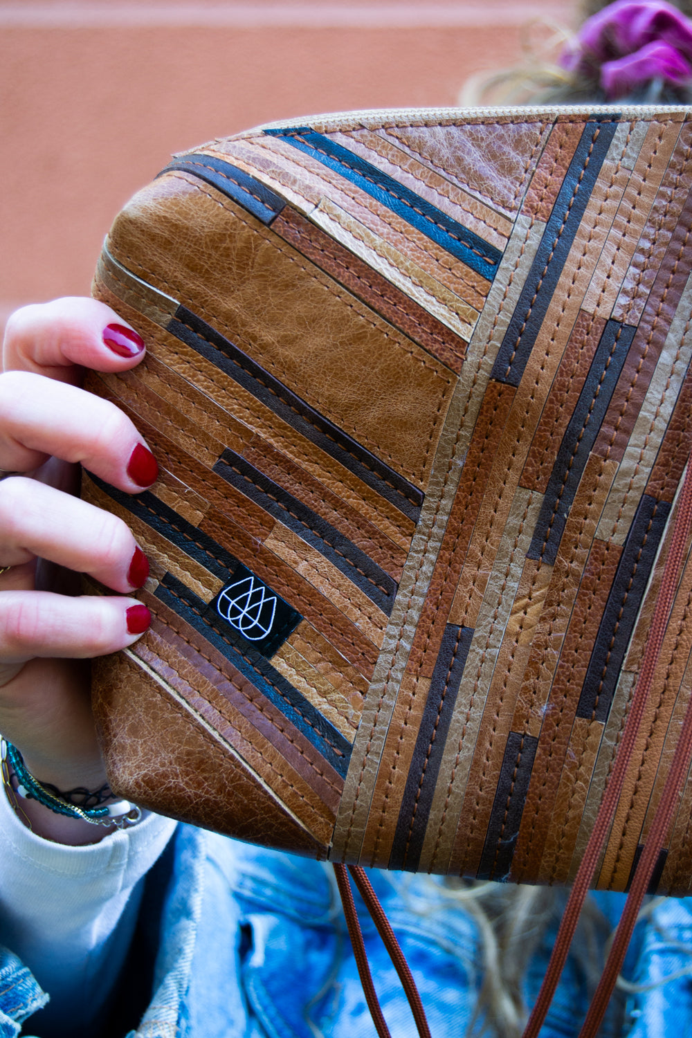 Festivaltasche Crazy Stripes / Brown Mix / Large