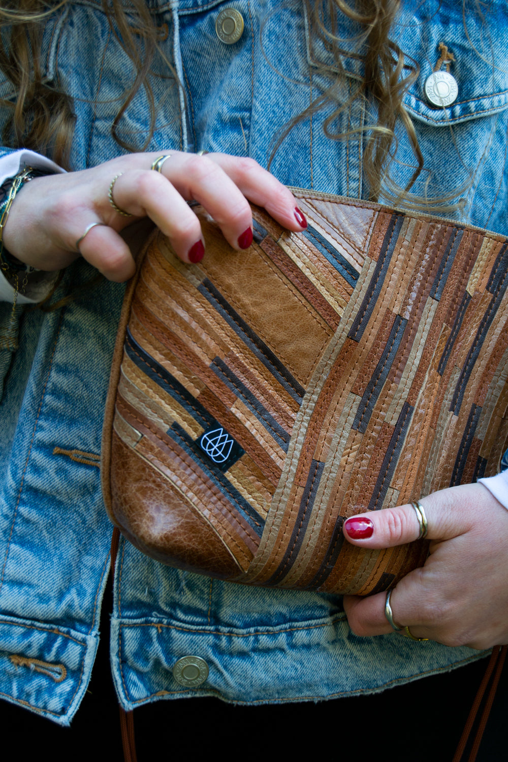 Festivaltasche Crazy Stripes / Brown Mix / Large