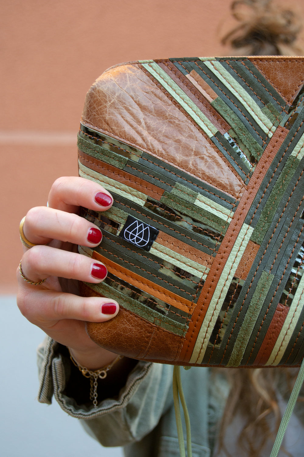 Festivaltasche Crazy Stripes / Green Leo / Large