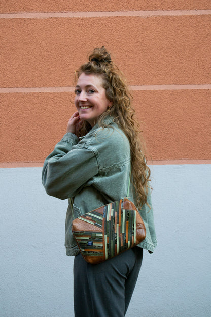 Festivaltasche Crazy Stripes / Green Leo / Large