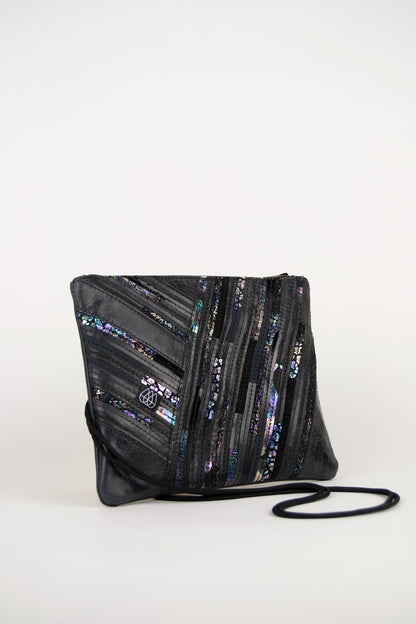Festivaltasche Crazy Stripes / Black Metallic / Medium