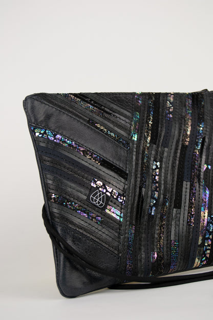 Festivaltasche Crazy Stripes / Black Metallic / Medium