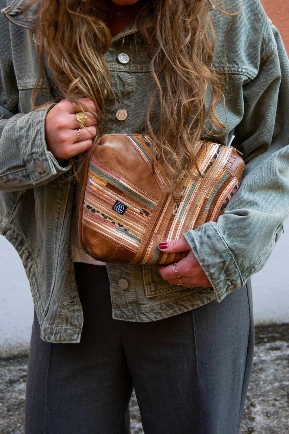 Festivaltasche Crazy Stripes / Metallic Jungle / Large