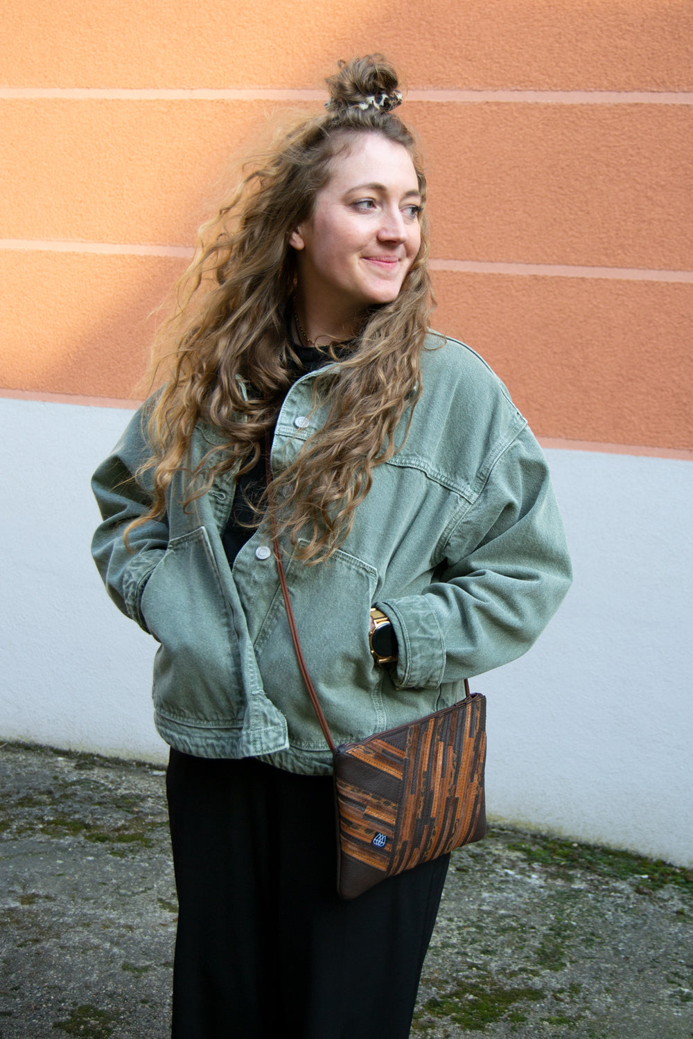 Festivaltasche Crazy Stripes / Dark Brown Leo / Medium