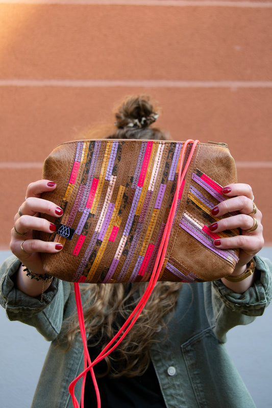 Festivaltasche Crazy Stripes / Pink Safari / Large