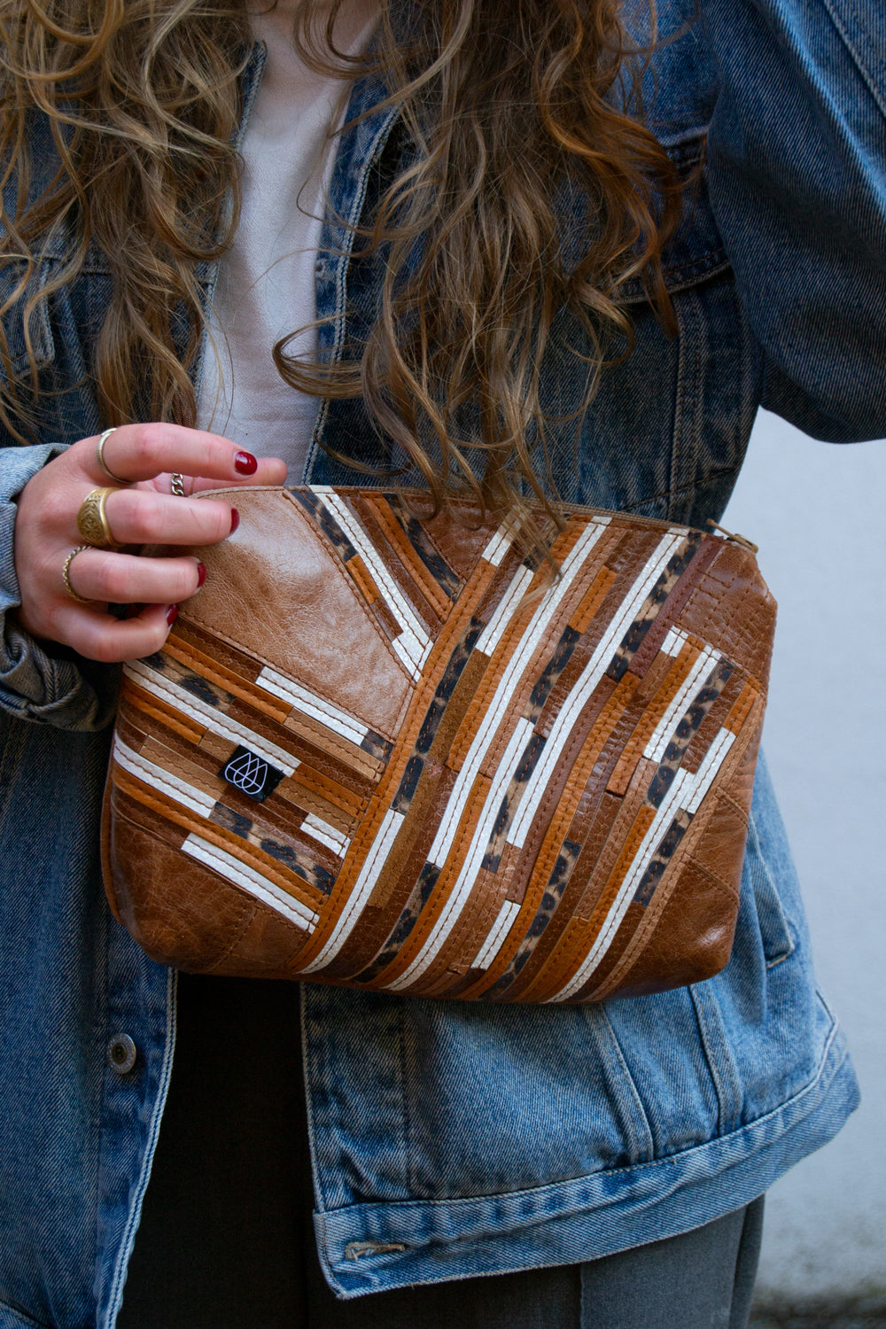 Festivaltasche Crazy Stripes / White Leo / Large