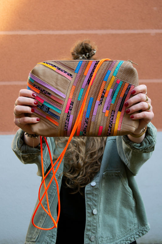 Festivaltasche Crazy Stripes / Flower Field / Large