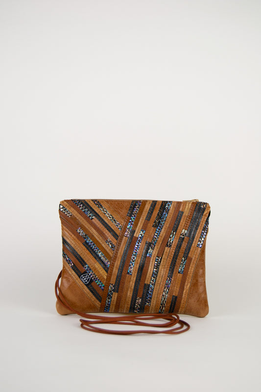 Festivaltasche Crazy Stripes / Brown Metallic / Medium