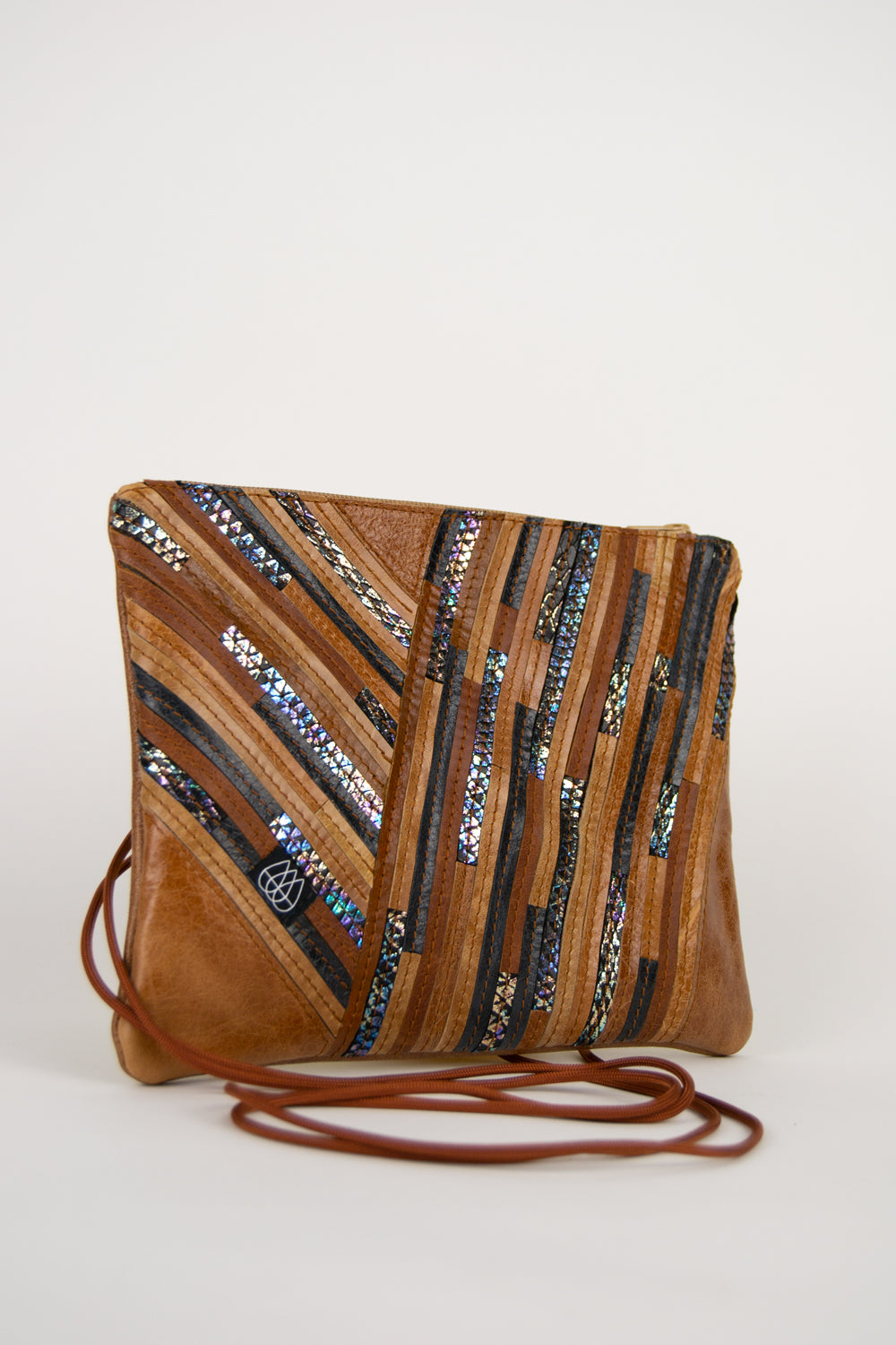 Festivaltasche Crazy Stripes / Brown Metallic / Medium