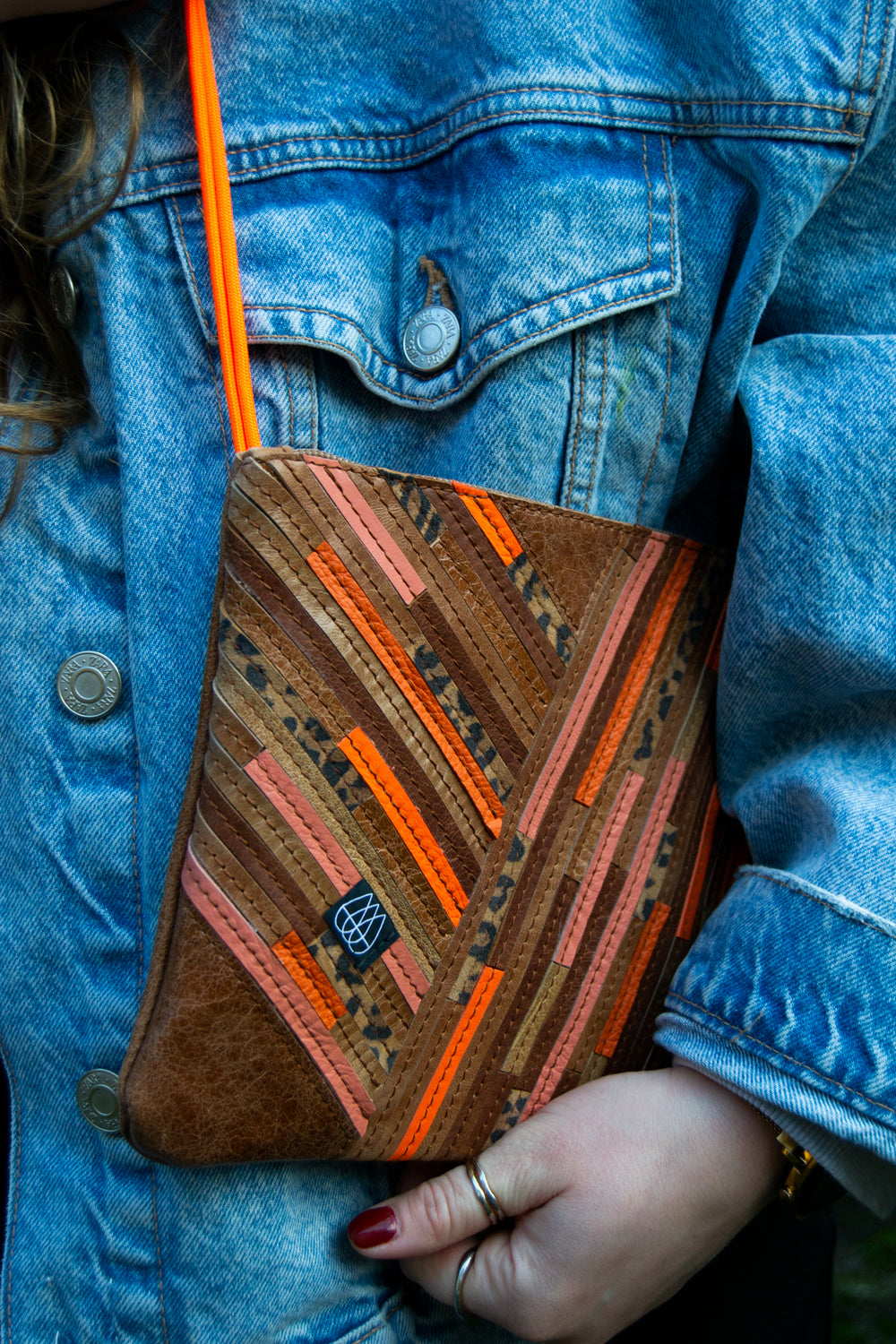 Festivaltasche Crazy Stripes / Leo Orange / Medium