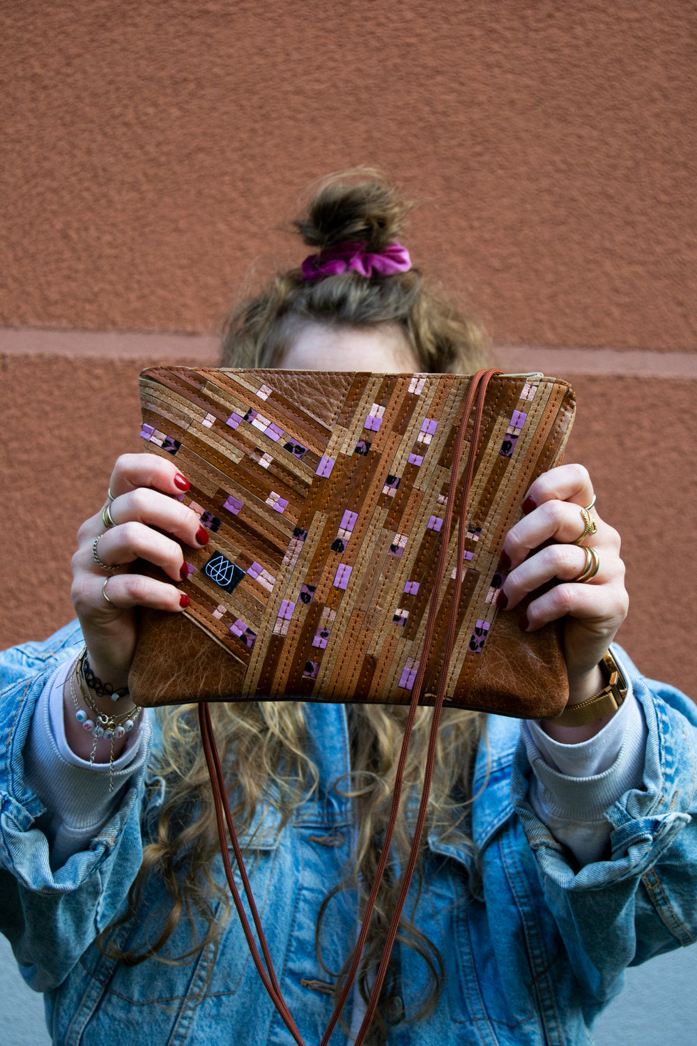 Festivaltasche Crazy Stripes / Glitter Lilac / Medium