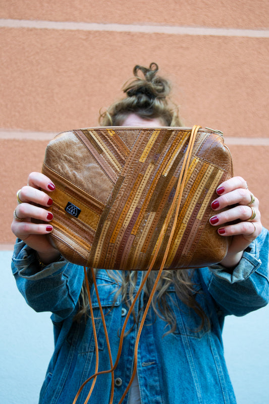 Festivaltasche Crazy Stripes / Brown / Large