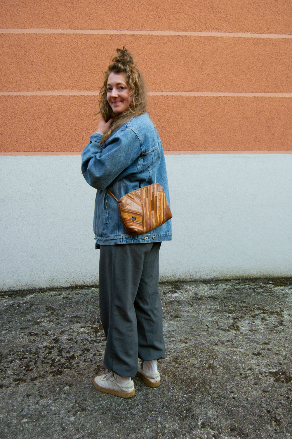 Festivaltasche Crazy Stripes / Brown / Large