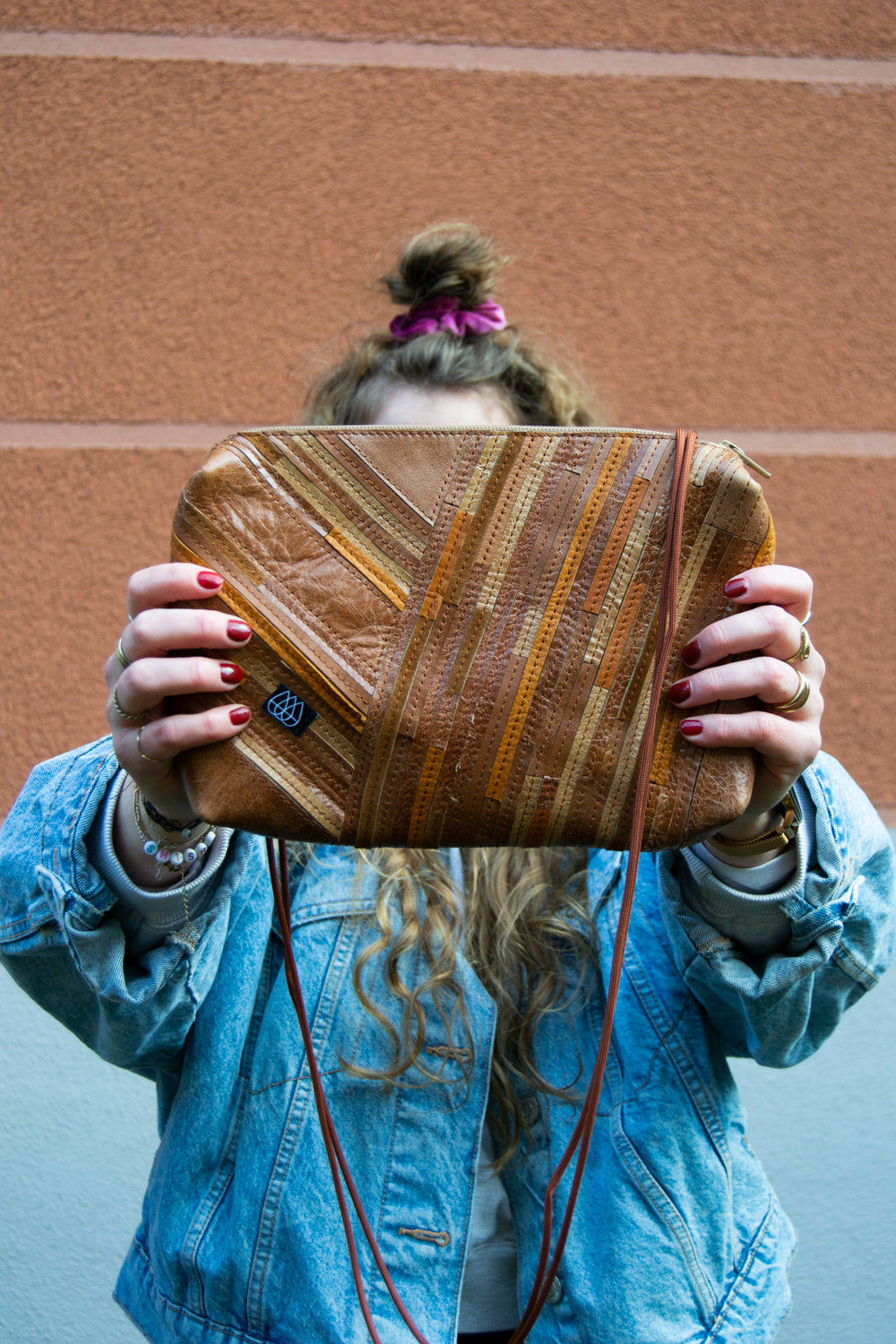 Festivaltasche Crazy Stripes / Brown / Large