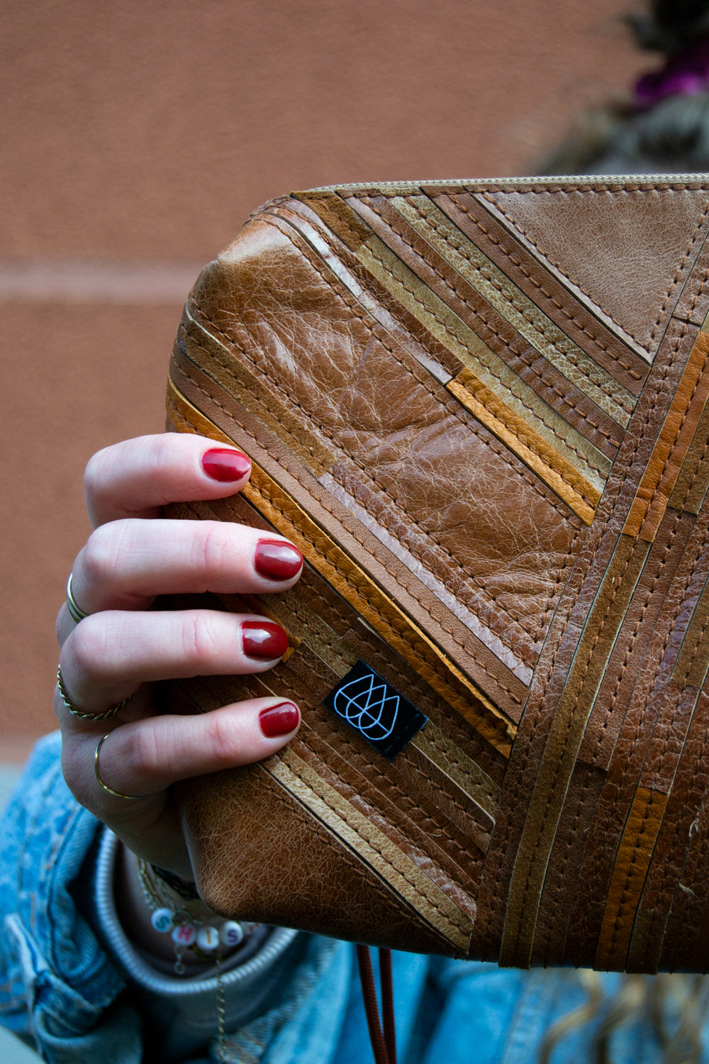 Festivaltasche Crazy Stripes / Brown / Large
