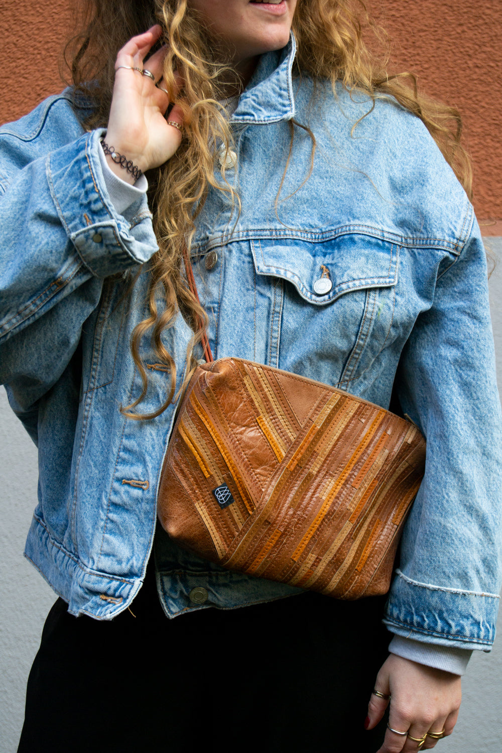 Festivaltasche Crazy Stripes / Brown / Large