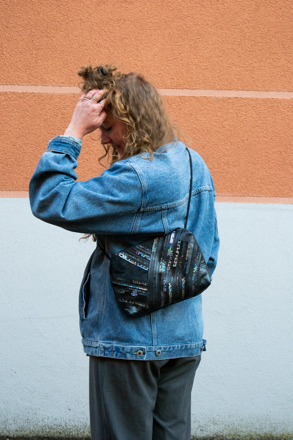 Festivaltasche Crazy Stripes / Disco / Medium+Large