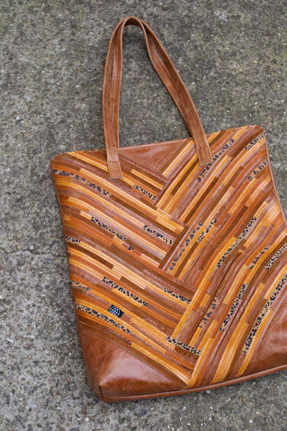 Cabas Ananas Crazy Stripes Cognac