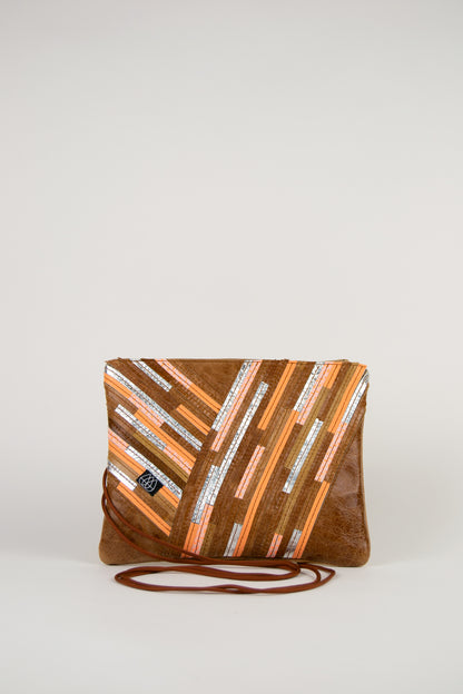 Festivaltasche Crazy Stripes / Silver Orange / Medium