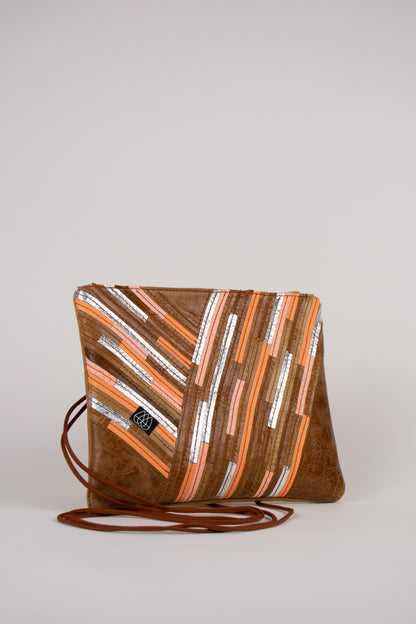 Festivaltasche Crazy Stripes / Silver Orange / Medium