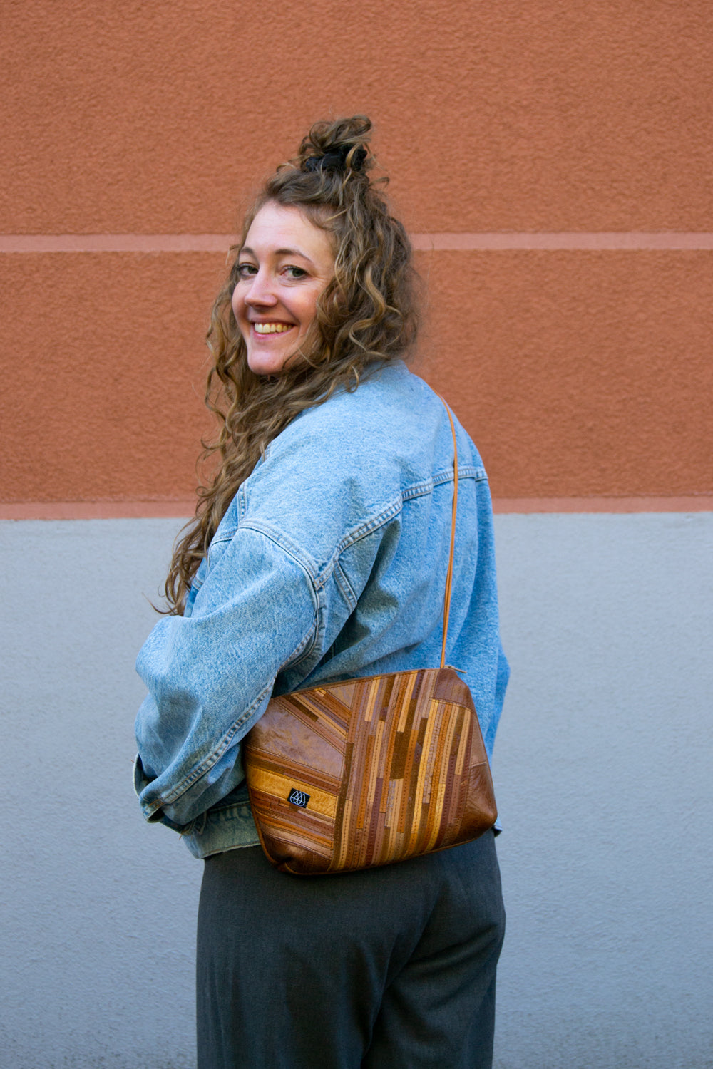 Festivaltasche Crazy Stripes / Brown / Large