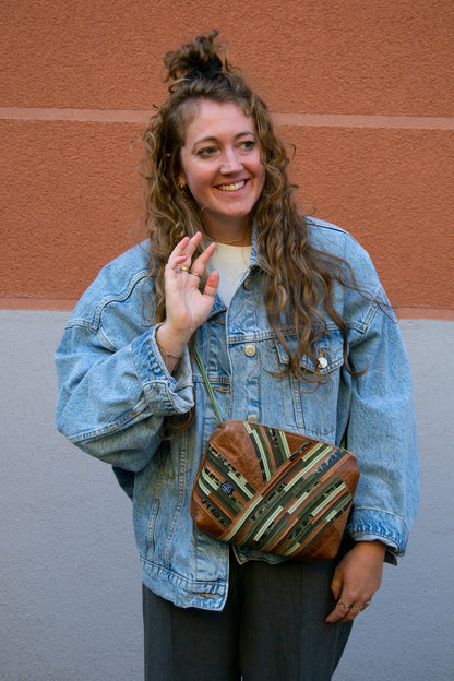 Festivaltasche Crazy Stripes / Green Leo / Large