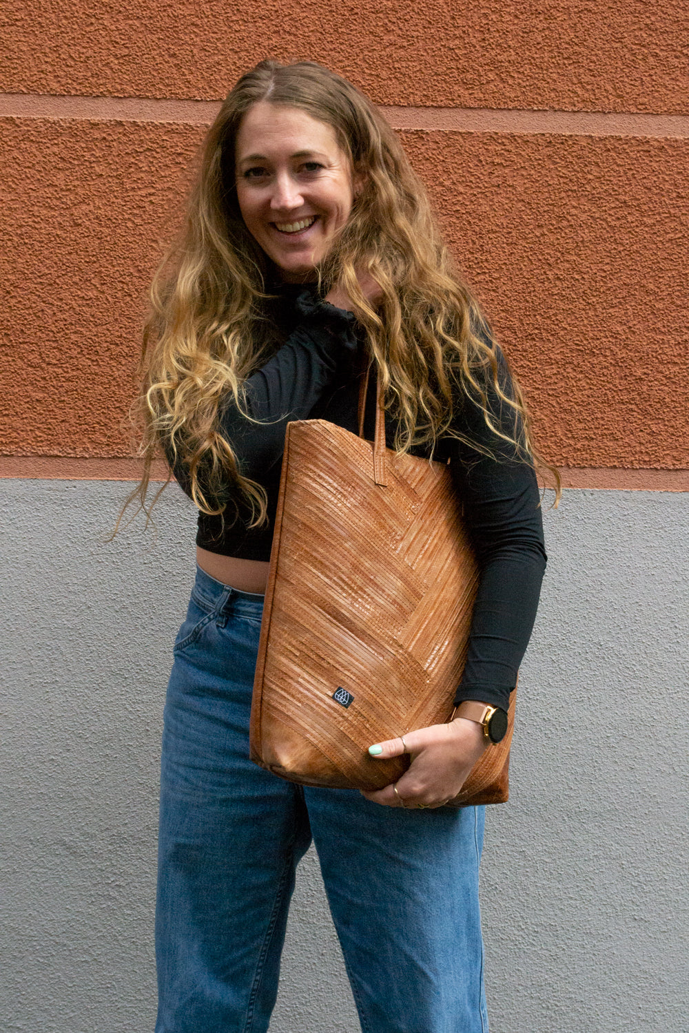 Pineapple Bag Crazy Stripes Cognac